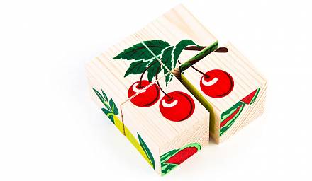 Набор из 4-х кубиков - Фрукты ягоды из серии Собери картинку 